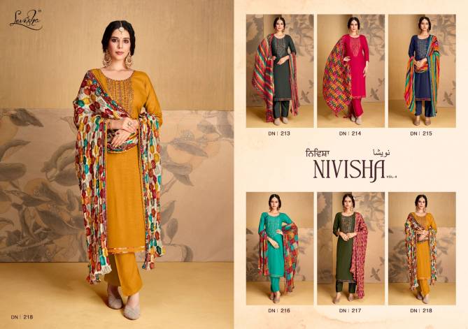 Nivisha Vol 4 By Levisha Festive Wear Dress Material Catalog 